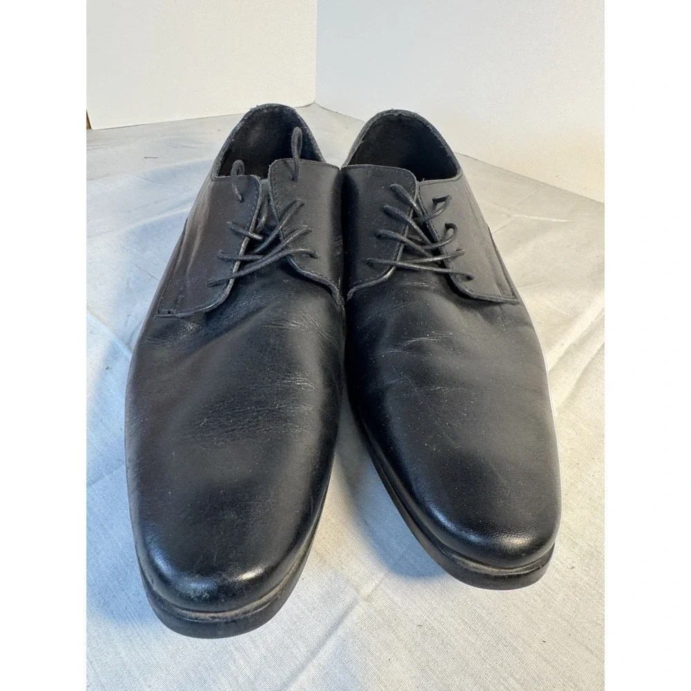 Aldo Viscomi Oxford Black Plain Toe Derby Dress Shoes, Size 11